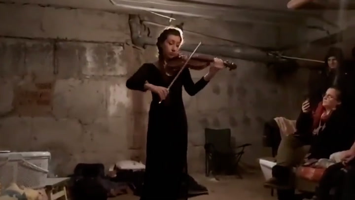 Violinist plays in bomb shelter as Russian attacks on Ukraine continue | News