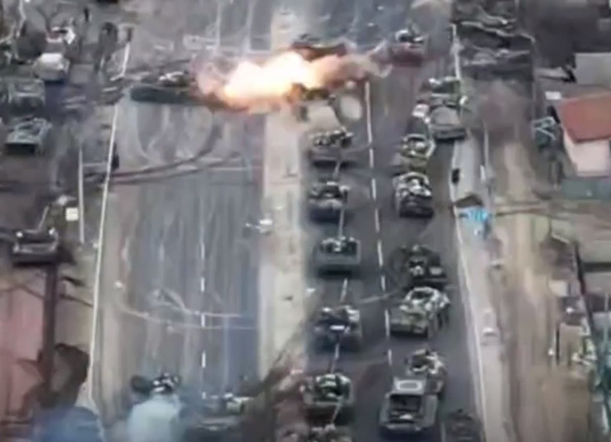 Ukrainian ambush destroys Russian tanks and ‘kills top commander Colonel Andrei Zakharov’