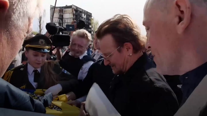 Bono and The Edge visit Borodyanka after performing in Kyiv bomb shelter | News