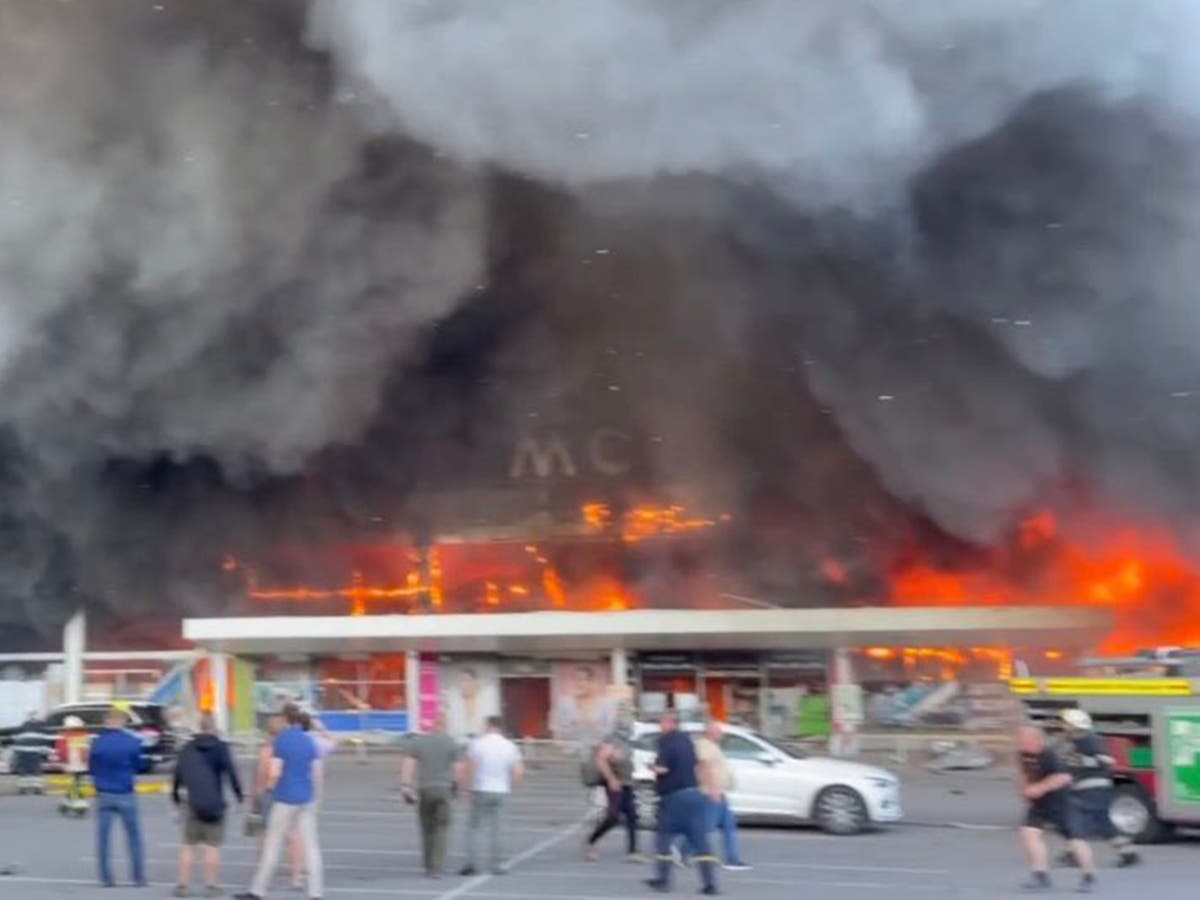 ‘Barbaric’ missile attack on Ukrainian shopping centre condemned as Nato reveals troop surge