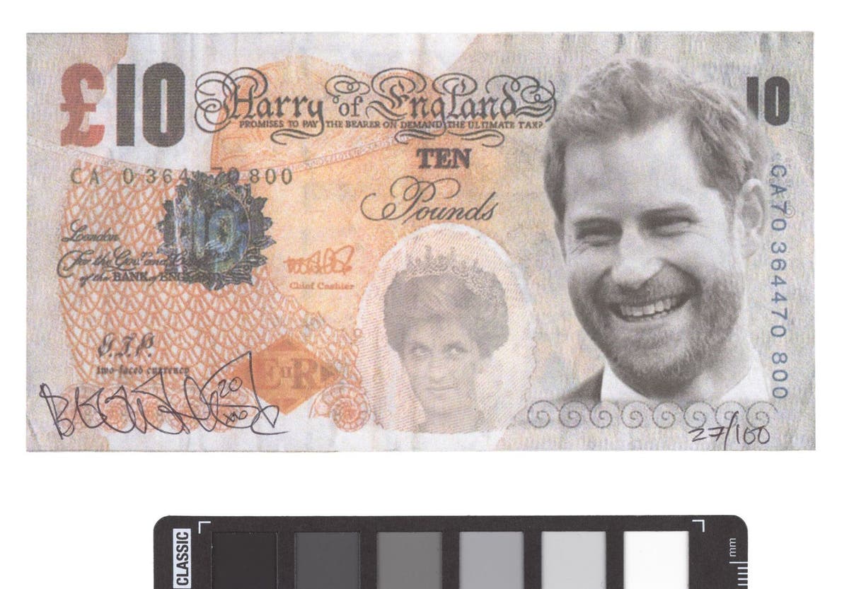 Exhibition of defaced currencies will include Harry and Meghan banknote