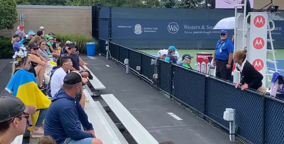 Cincinnati Open: Fan asked to leave after displaying Ukrainian flag at match