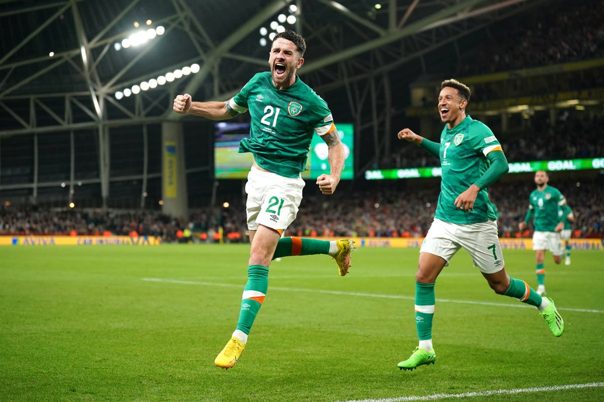 Robbie Brady snatches late Ireland win over nine-man Armenia to secure Nations League B status
