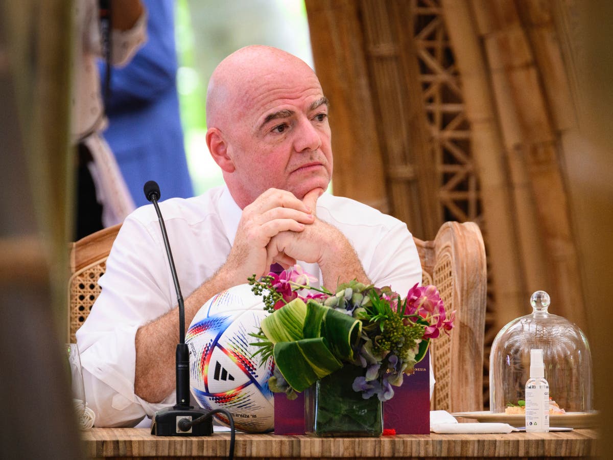 Fifa president Gianni Infantino calls for World Cup ‘ceasefire’ in Russia’s invasion of Ukraine