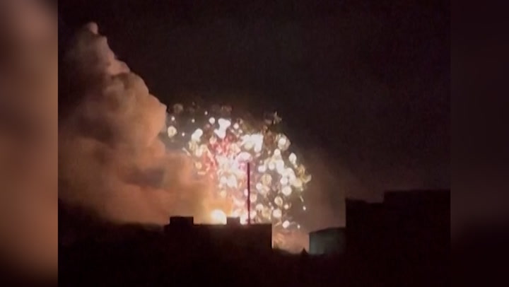 Kharkiv: Fireworks explode in sky after Russian strike hits factory | News
