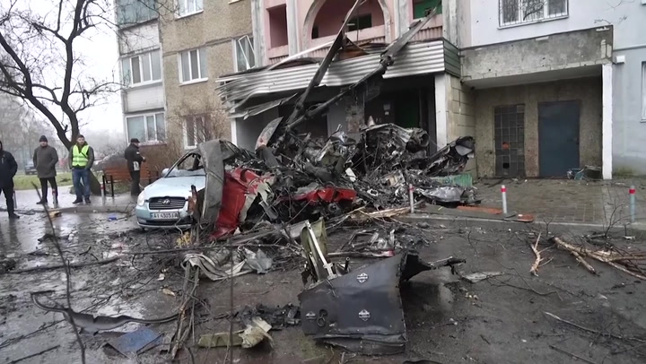 Ukraine helicopter crash: Police at scene after at least 17 killed | News