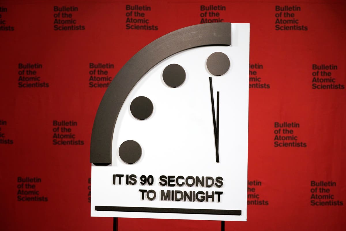 Doomsday clock moves to 90 seconds to midnight – the closest in history