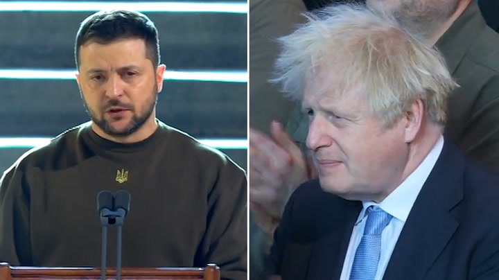 Zelensky thanks Boris Johnson during parliament address | News