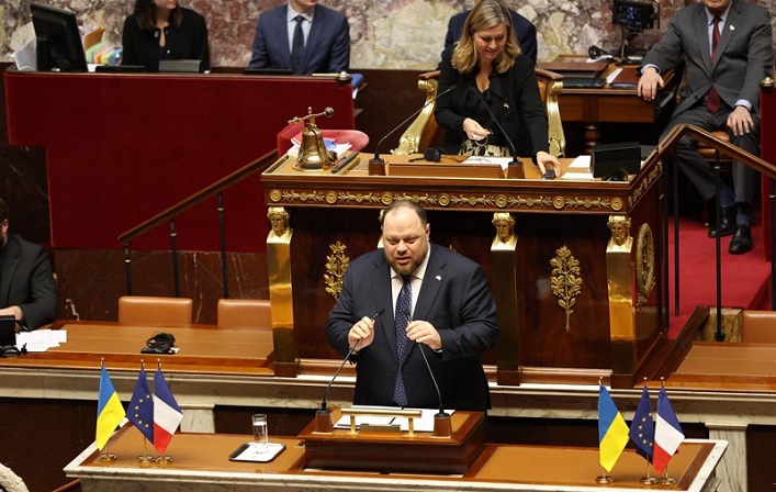 Stefanchuk calls from the rostrum of the National Assembly of France to provide Ukraine with fighter jets and tanks.
