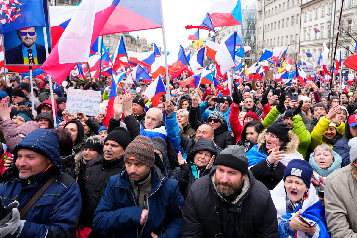 An anti-government protest in Czech capital draws thousands