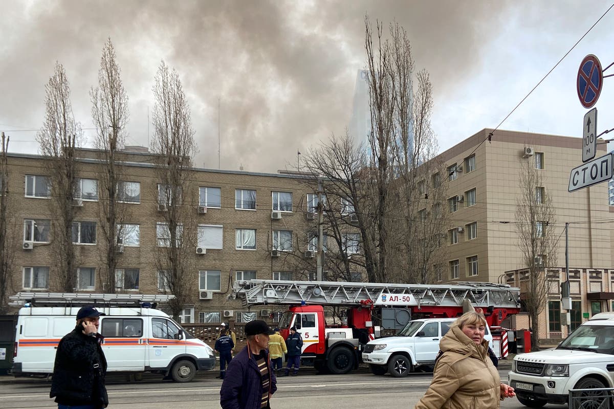 Russian security service building catches fire in Rostov