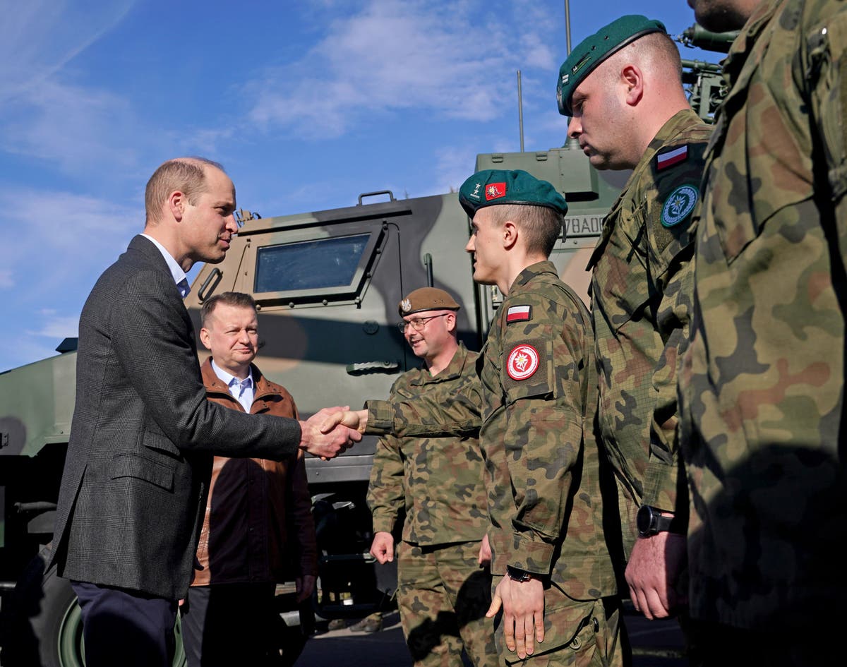 Ukraine Russia war news: Prince William makes surprise trip to Poland base near border