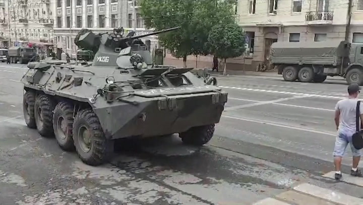 Military vehicles on Rostov streets of as Wagner claims control of HQ | News