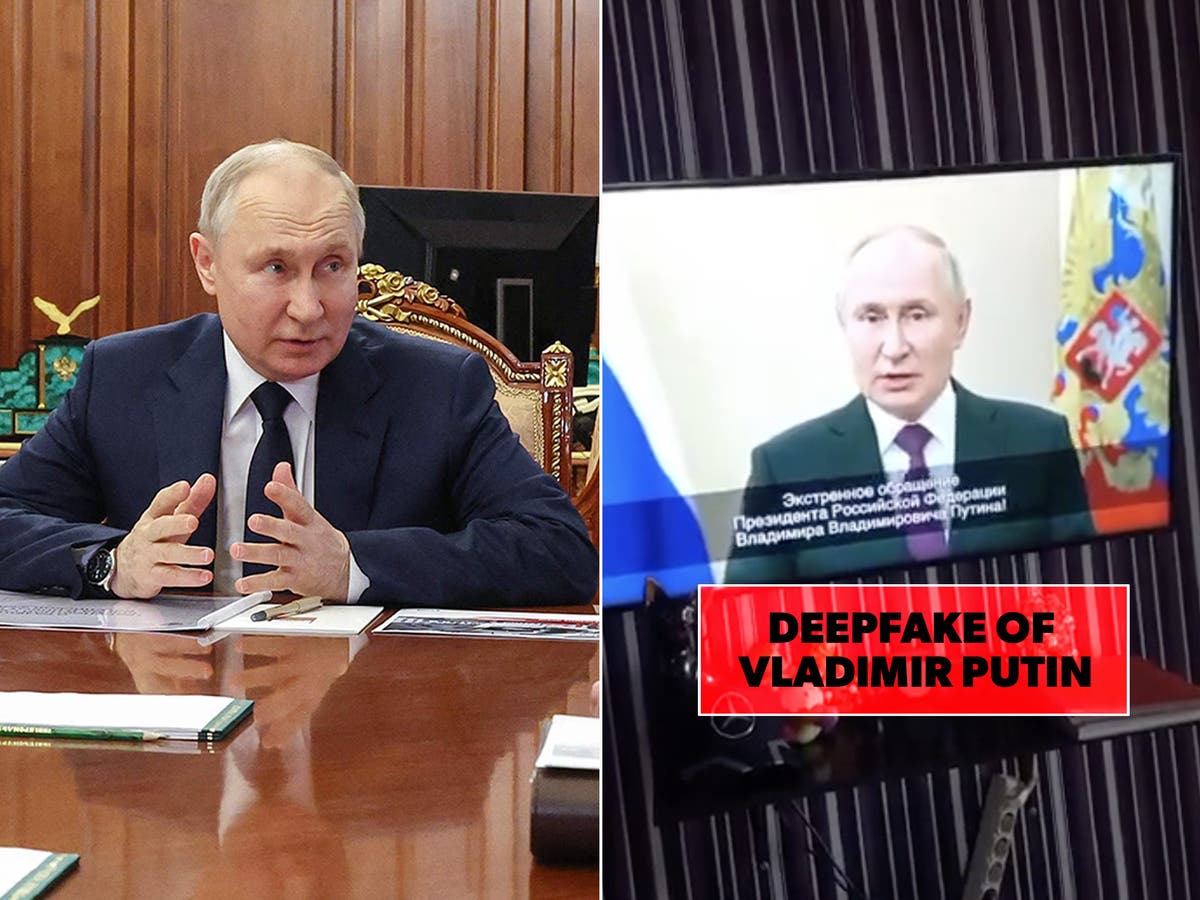 Vladimir Putin: Deepfake Russian president declaring country is under attack aired on state TV
