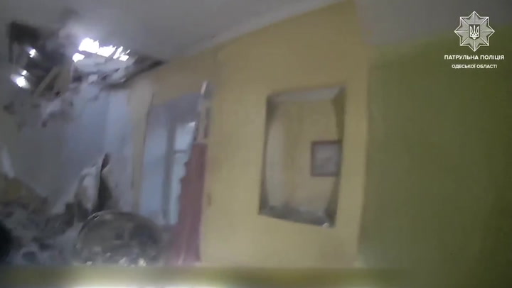 Aftermath of Russian strike on Odesa captured in bodycam footage | News