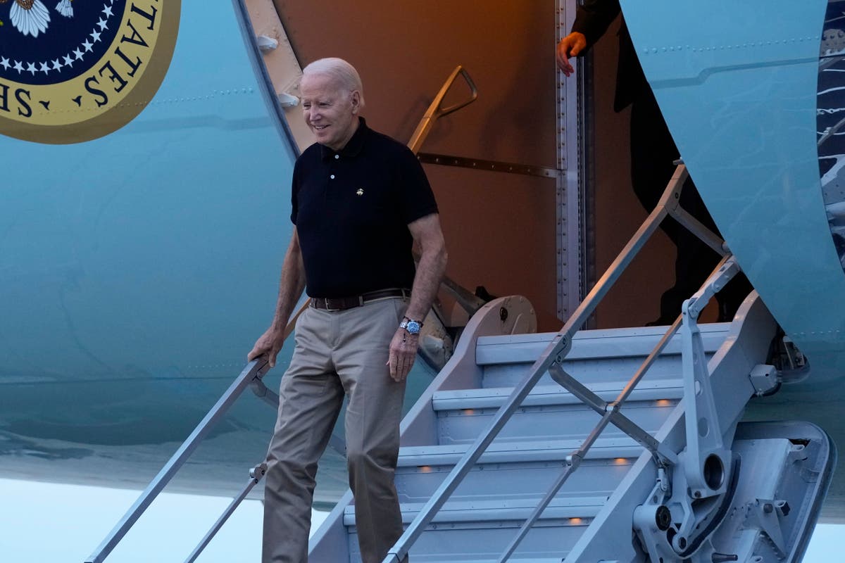 Biden trips on Air Force One stairs again after ‘watch your step’ sign added