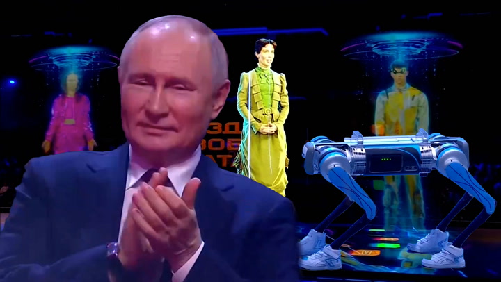 Putin attends Russian ceremony with robot dogs and holograms | News